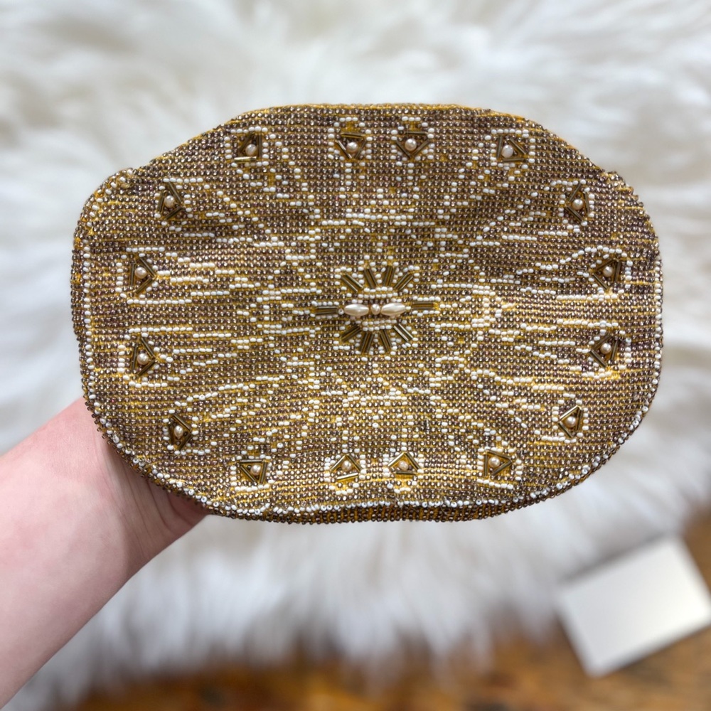 Vintage Made in Czechoslovakia Beaded Clutch With Mirror